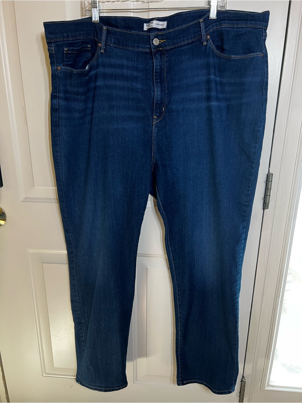Levi Strauss Signature High Rise Straight Jeans 24W Dark Wash Stretch